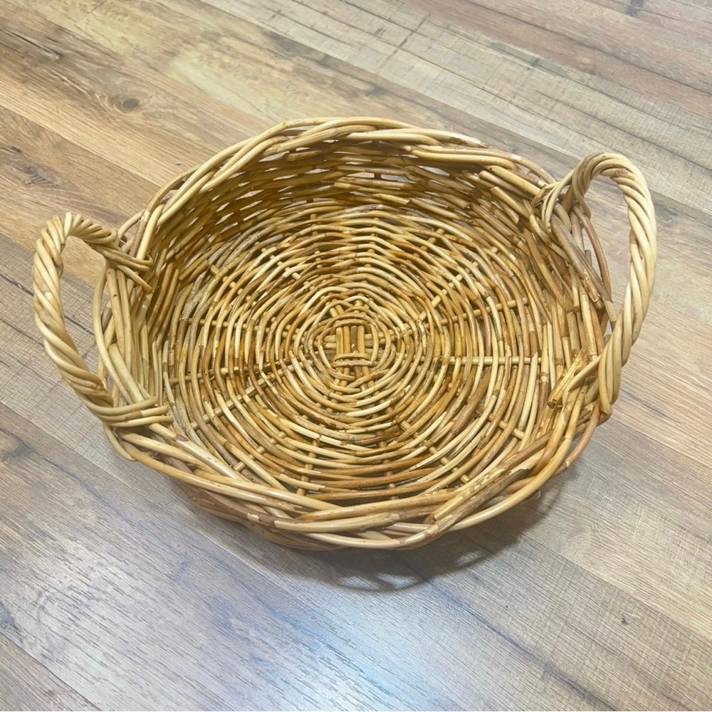 12” Round Coffee Table Basket with Handles